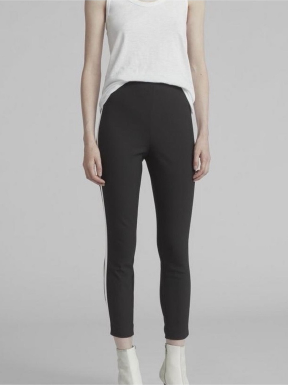 rag & bone Black Skinny Ankle Pants with Side Stripe 0311